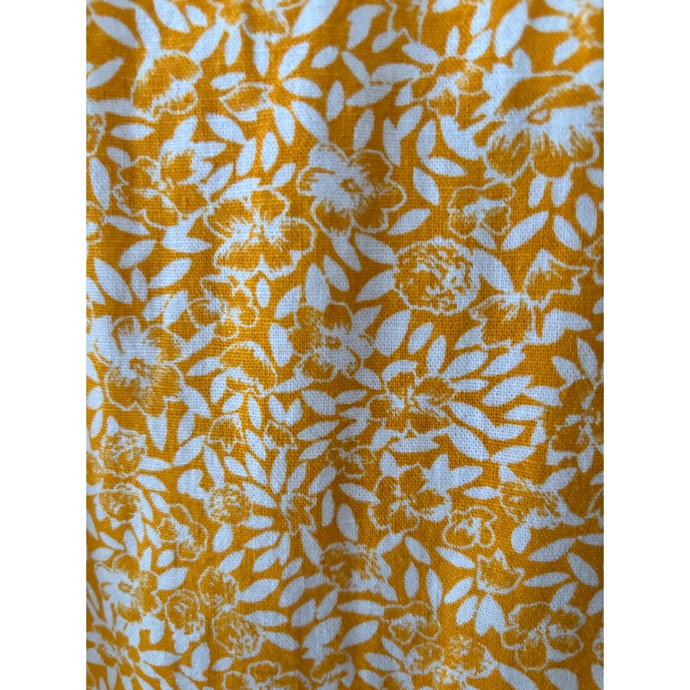 J.Crew Yellow Floral Ruffle Sleeve Tiered Linen Blend Mini Dress Size 2 Preppy - Picture 6 of 8